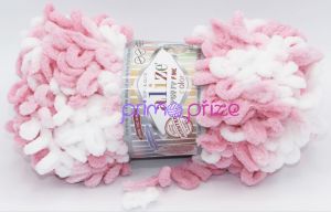 ALIZE Puffy Fine Color 6413 růžovo-bílá