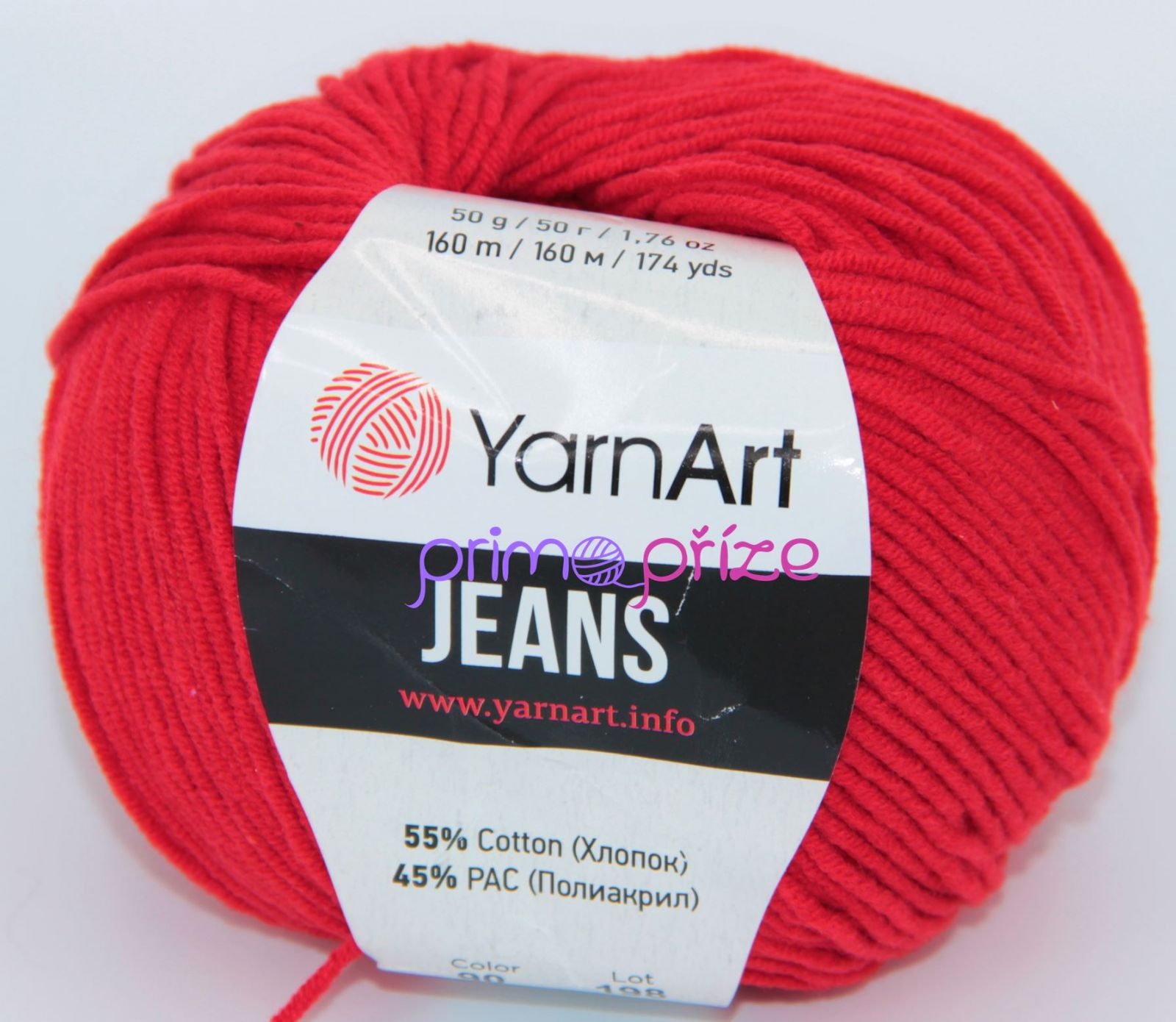 YarnArt Jeans/Gina 90 červená