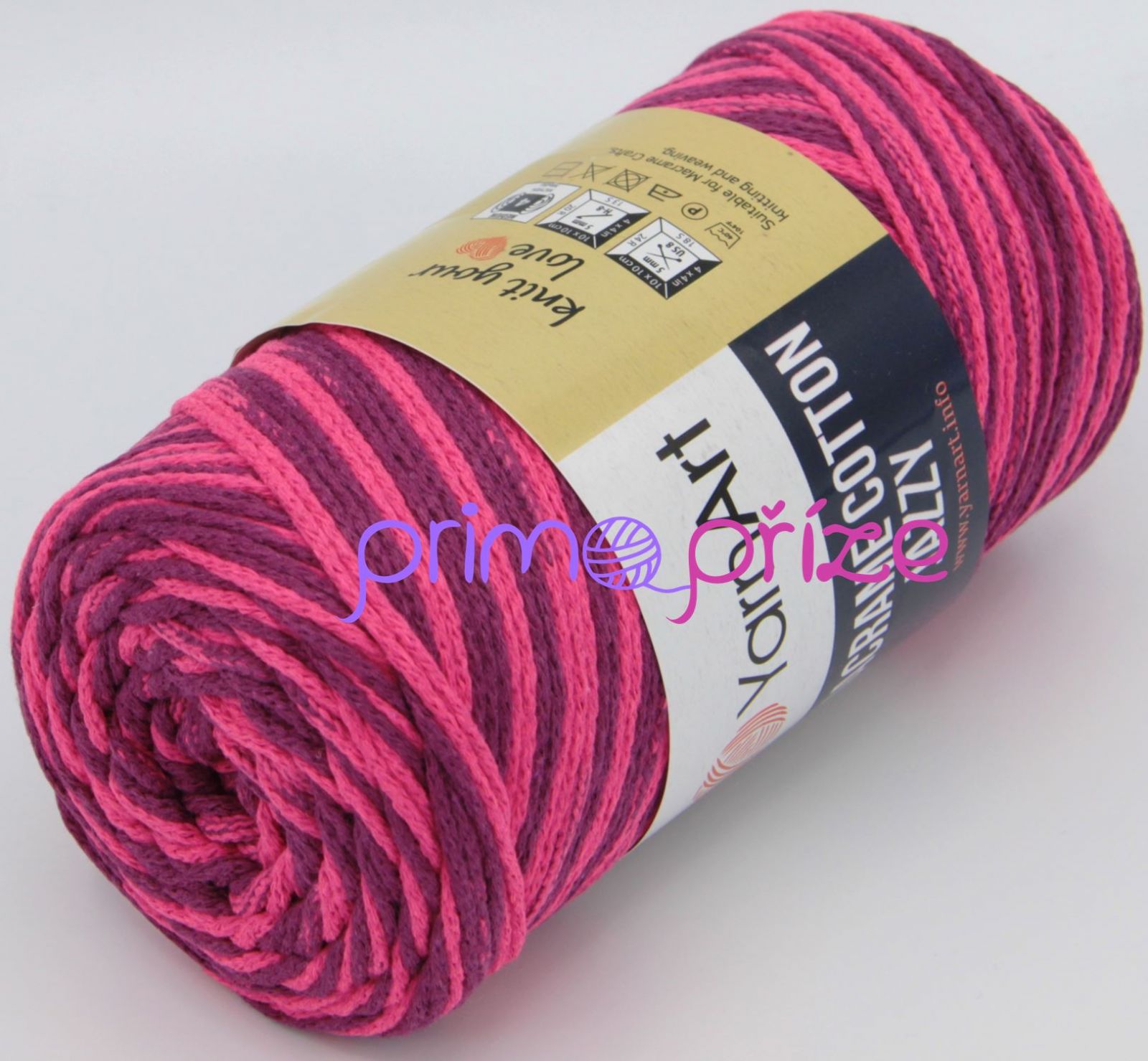 YarnArt Macrame Cotton Jazzy 1220 růžová+fialová