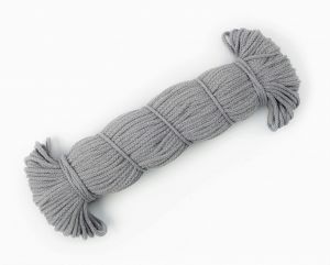 Bavlněné Prima Šňůry 5mm šedá  - Ručně háčkovaný košíček - organizér s dřevěným dnem v. 10cm