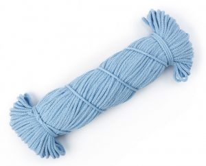 Bavlněné Prima Šňůry 5mm světle modrá  - Ručně Háčkovaný obal na kapesníky