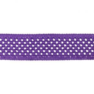 Guma pletená TUTU pruženka se zpevněným okrajem š. 5cm, délka 1bm fialová