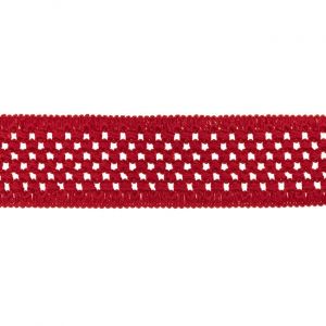 Guma pletená TUTU pruženka se zpevněným okrajem š. 5cm, délka 1bm červená