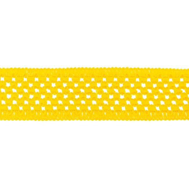 Guma pletená TUTU pruženka se zpevněným okrajem š. 5cm, délka 1bm žlutá